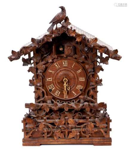 Large late 19th century Black Forest cuckoo clock retailed b...