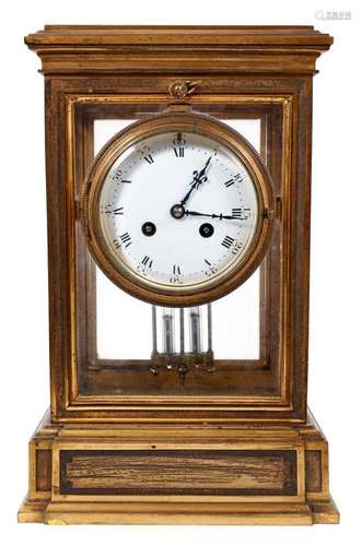 19th century four glass mantel clock