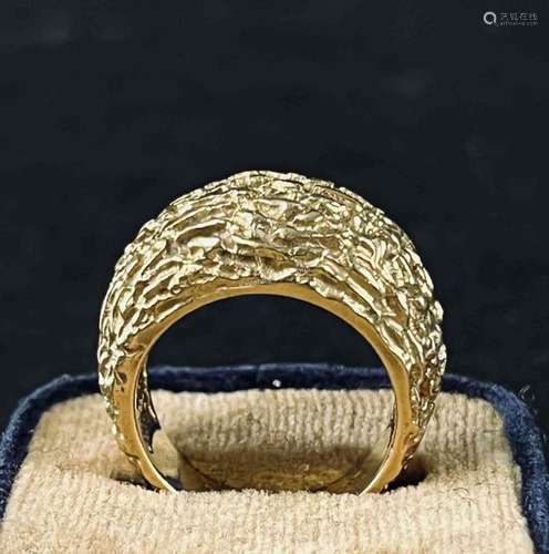 18K Gold Mid Century Brutalist Ring Gabriel Lucas