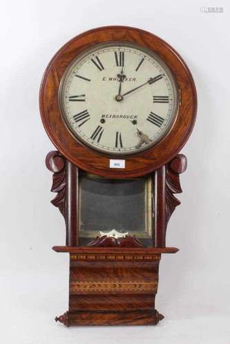 Late 19th century drop dial wall clock by E. Whittaker of Me...