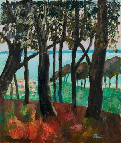 *John Hanbury Pawle (1915-2010) oil on board- Woodland scene...