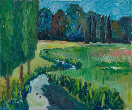 *John Hanbury Pawle (1915-2010) oil on board- River Ash, sig...