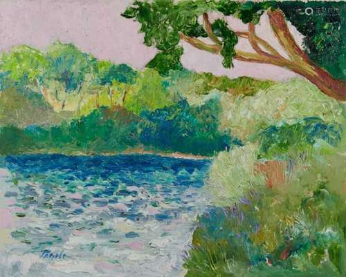 *John Hanbury Pawle (1915-2010) oil on board- Pond II, signe...