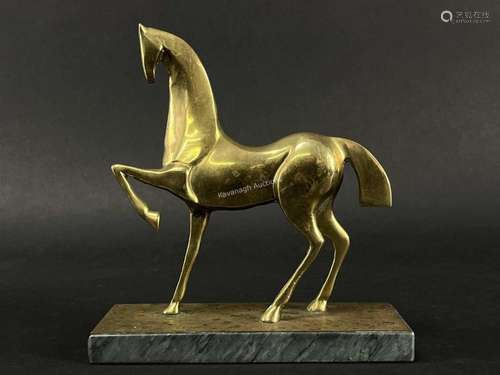 Italian Art Deco Bronze Etruscan Horse Statue