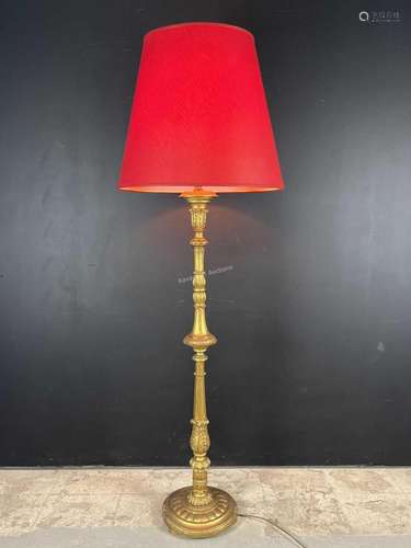 French Antique Carved Gilt Wood Floor Lamp