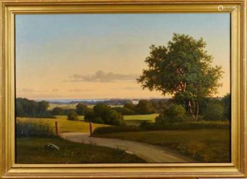 Peter Ølsted (1824-1887) oil on canvas - Danish summer lands...