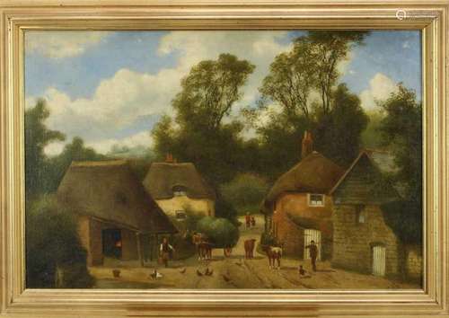 Charles Vickers (1821 - 1895), oil on canvas a scene in Cock...