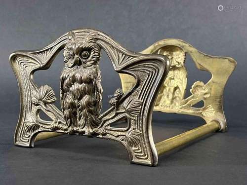 Art Nouveau H.L. Judd Owl Sliding Bookends