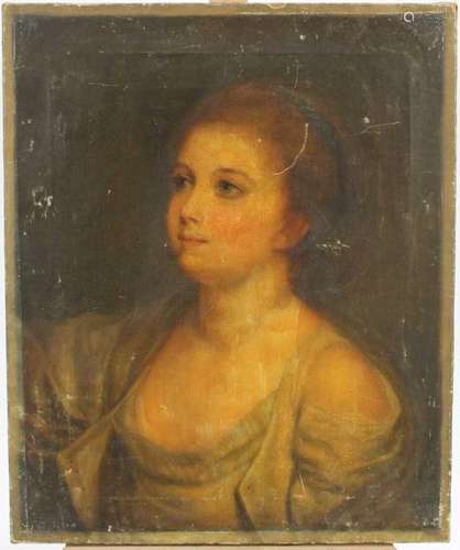 18th century French School oil on canvas- half length portra...