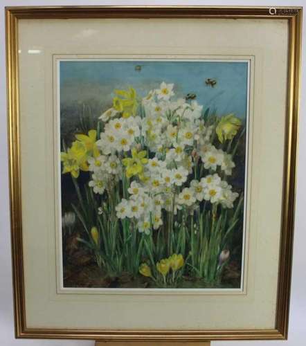 *Katherine Cameron (1874-1965) watercolour - Spring Flowers,...