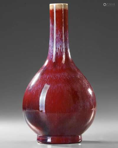 A CHINESE FLAMBÃ‰-GLAZED BOTTLE VASE, QING DYNASTY