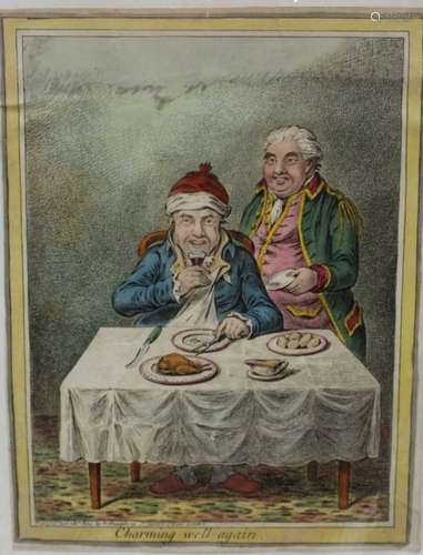 James Gillray (1756-1815) two hand coloured etchings, Charmi...