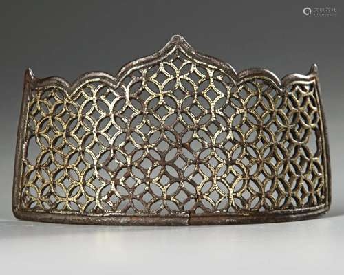 AN ILKHANID/TIMURID OPENWORK GILDED CROWN, PERSIA,