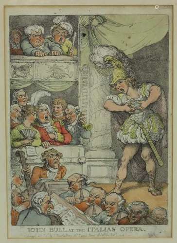 Thomas Rowlandson (1757-1827) hand coloured etching - John B...