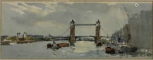 *Edward Wesson (1910-1983) watercolour and ink study- River ...