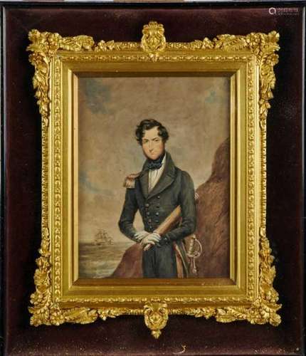 Attributed to James Warren Childe - portrait of a naval offi...