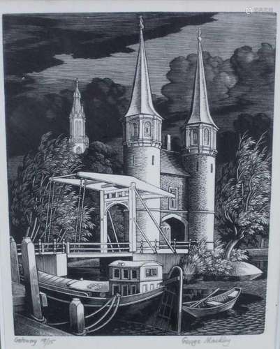 *George Mackley (1900-83) wood engraving- Gateway, numbered ...