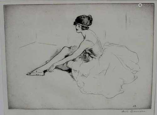 *Lewis Baumer (1870-1963) etching- The Sandal, pencil signed