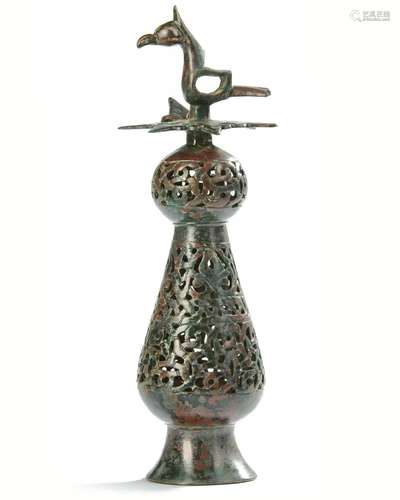 A KHORASAN OPENWORK BRONZE FINIAL, PERSIA, 12TH-13TH