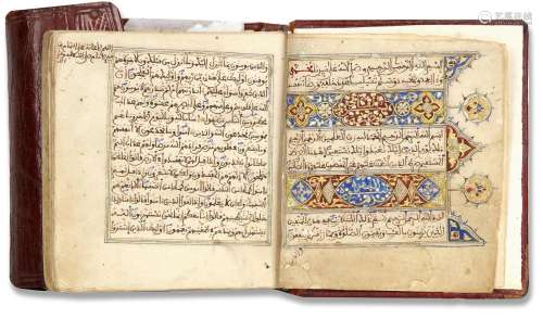 A SMALL ILLUMINATED QURAN WRITTEN IN MAGHRIBI SCRIPT,