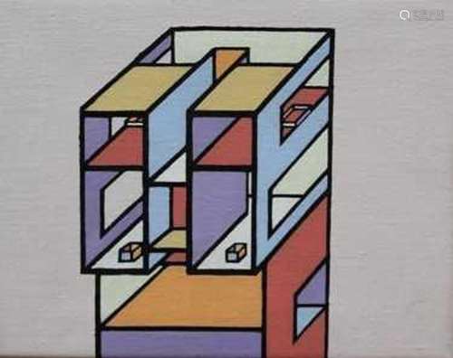 Ron Sims (1944-2014) acrylic on canvas - 8 Floor Head, unfra...