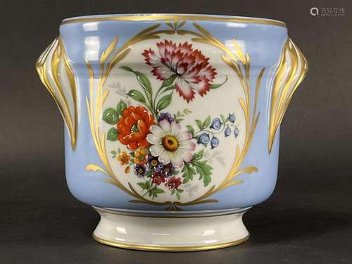 Singer Limoges France Painted Floral Cache Pot