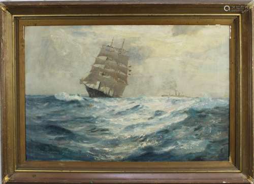 Arthur Burgess (1879 - 1957) oil on canvas- Extensive seasca...