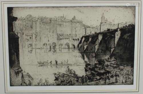 *Sir Frank Brangwyn (1867-1956) etching, Albi, signed and da...