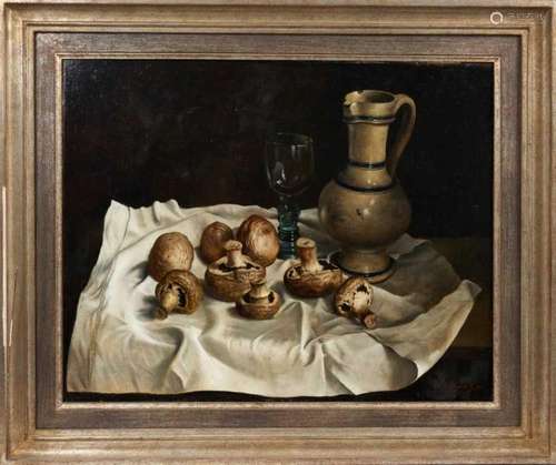 Willem Dolphijn (1935-2016), oil on panel, Still Life of Mus...