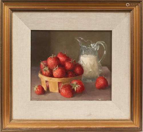 *Gerald Norden (1912-2000) oil on board, Still life of straw...