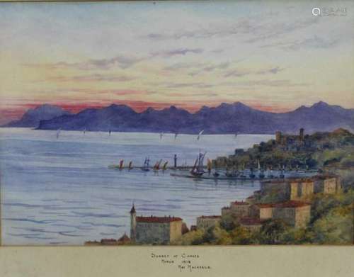 May Mackenzie, early 20th century, watercolour - Sunset at C...