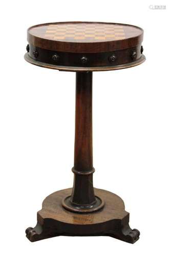 William IV chess top mahogany side table