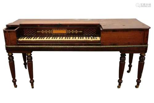 George III mahogany flatbed piano by John Broadwood & So...