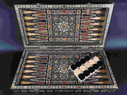 Middle Eastern Parquetry Backgammon Game Board