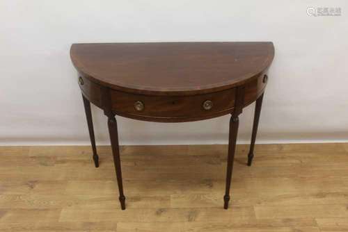 George III mahogany demi-lune side table