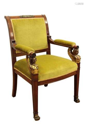 Early 19th century French Empire open armchair