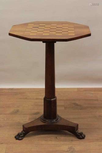 Regency rosewood chess top occasional table