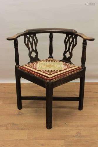 George III oak corner chair