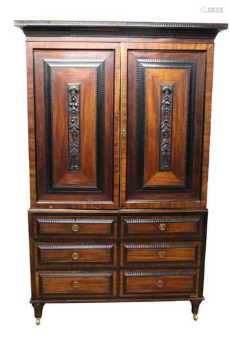 Early 19th century Dutch colonial hardwood and ebonised line...