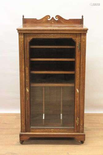 Good quality Edwardian rosewood and inlaid music cabinet