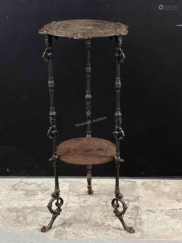 German Magdesprunger Cast Iron 2 Tier Table