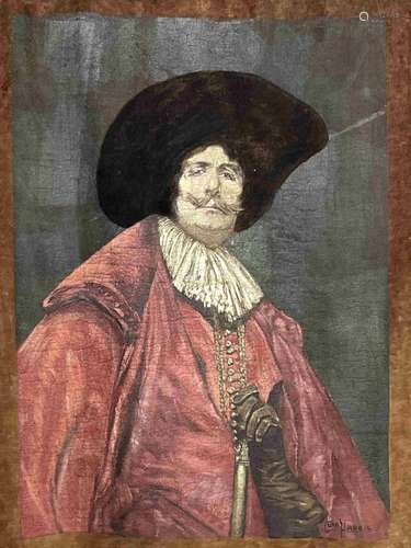 Lenn Harris Painted Tapestry, Cavalier / Musketeer