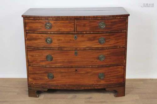 Early 19th century mahogany bow-fronted chest of drawers