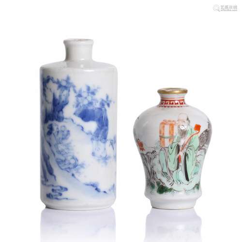 Two Chinese Porcelain Snuff Bottles