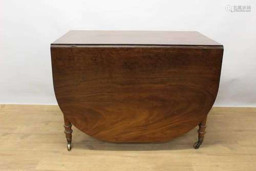 19th century mahogany drop leaf dining table