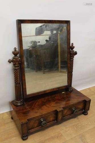 George IV mahogany toilet mirror