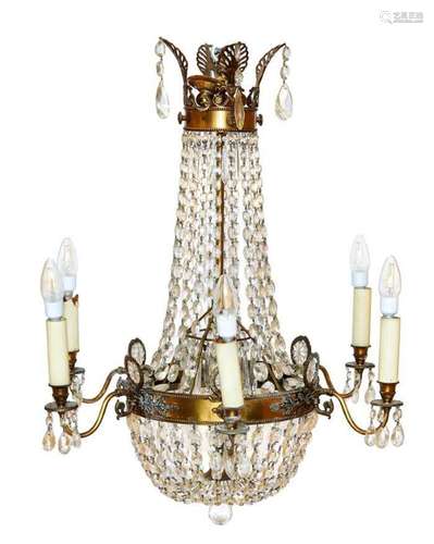 Impressive Louis XVI style cut glass chandelier