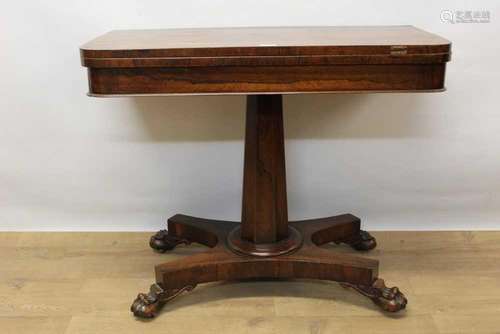 William IV rosewood D-shaped card table