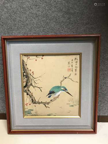 江寒汀 花鳥 紙本設色 鏡框