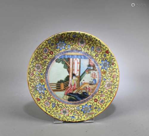 Chinese Polychrome Porcelain Plate